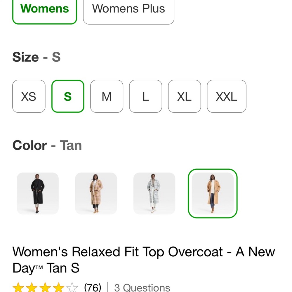 Womens Target Wool Camel Color Overcoat - image 3